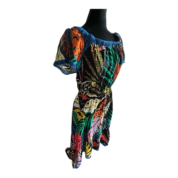 Flying Tomato Off-the-Shoulder Ruffle High-Low Tropical Print Dress – Size M - Picture 4 of 15
